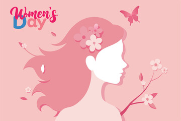 international women's day greeting card vector art illustration