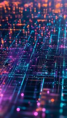 Fototapeta premium Digital Circuitry Depicted With Lines Of Varying Colors