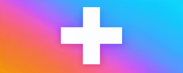 Obraz premium Vibrant background with a prominent white cross symbol in the center, embodying a message of positivity and healing
