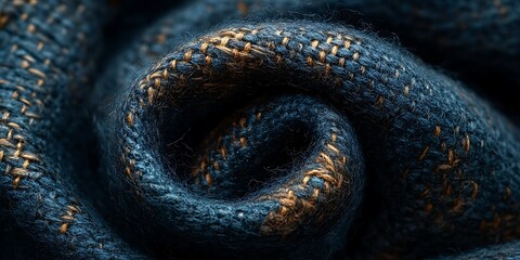 Fototapeta premium Closeup Textured Dark Blue Fabric