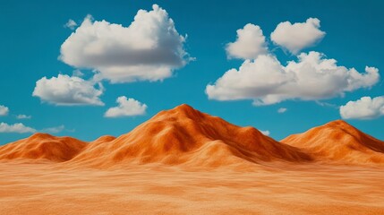 Naklejka premium Serene Orange Sand Dunes Under a Vivid Blue Sky
