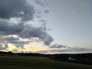 clouds over the field