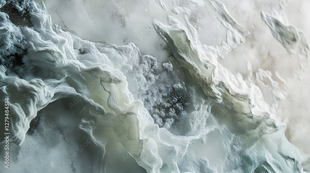 Canvas Prints abstract gray and white swirling waves in ethereal background
