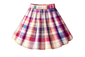 Plaid skirt on white background