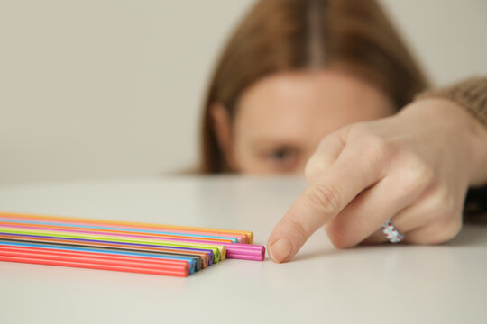 Problem with Perfectionism. Woman suffers from Obsessive Compulsive Disorder, OCD. 