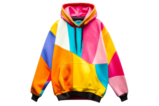 Vibrant geometric patterned hoodie
