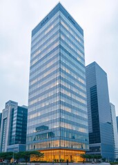 Naklejka premium Office building of dachong international center nanshan district shenzhen skyscraper city building skyscraper downtown business architecture cityscape