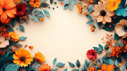 frame of autumn leaves