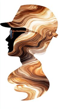recommend clip art: Abstract silhouette blending earthy colors and texture.
