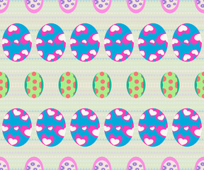 Happy Easter. Pastel abstract vector easter style pattern. Easter eggs. Design for background, wallpaper, illustration, fabric, clothing, carpet, textile, batik, embroidery.