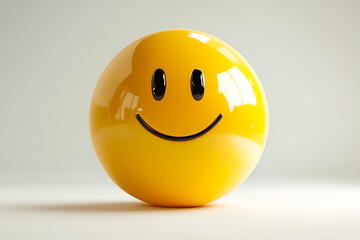 Fototapeta premium Yellow smiley face on a white background