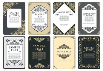 Vector ornament, vintage frames and border. Design elements for packaging design and invitations. Vector illustration collection isolated on background..eps