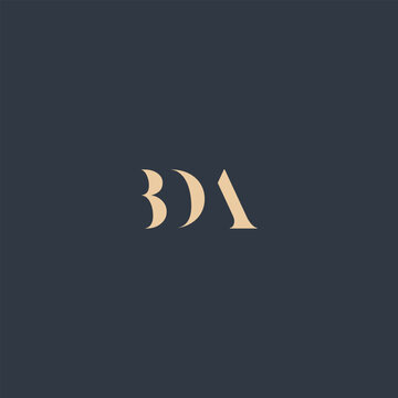 BDA abstract letter logo design. This logo is designed by three abstract letters.