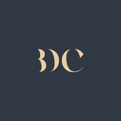 BDC abstract letter logo design. This logo is designed by three abstract letters.