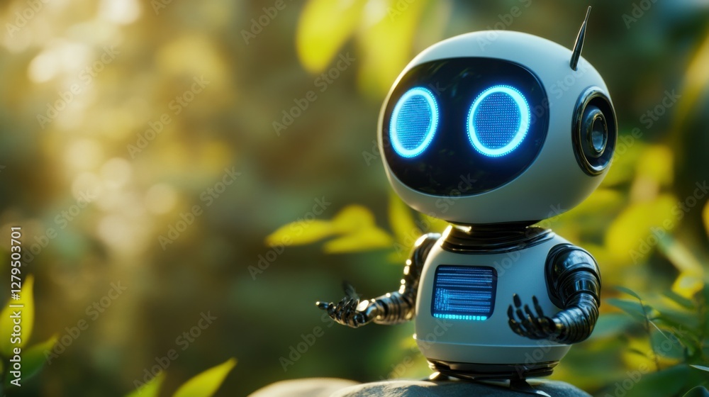 Poster ai chat digital technology, business communication, and development of smart robot conversation, bot