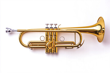 Obraz premium Brass trombone isolated on white
