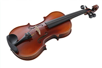 Elegant violin on a white canvas