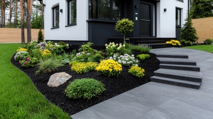 Modern house exterior with landscaped garden (2)