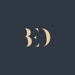 BED abstract letter logo design. This logo is designed by three abstract letters.