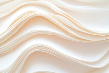 Obraz premium Gently curled paper stacks with subtle light creating soft depth variations, forming gentle areas for branding content