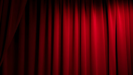 red stage curtains, ai generated