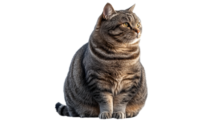 Proud striped cat with a serious look