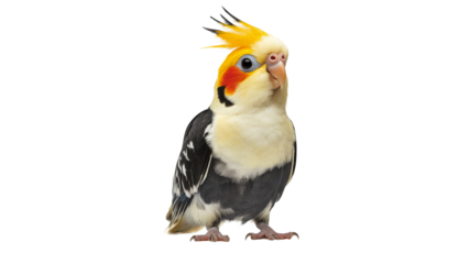 Vibrant cockatiel in colorful plumage