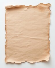 Fototapeta premium Aged parchment with burned edges curling inward, showcasing intricate textures and open spaces perfect for incorporating typography elements.