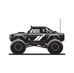 offroad racing truck silhouette vector illustration
