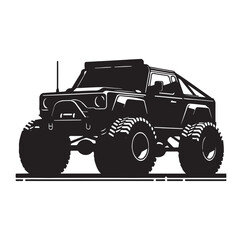 offroad racing truck silhouette vector illustration
