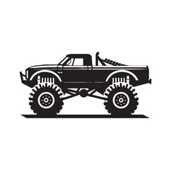 offroad racing truck silhouette vector illustration
