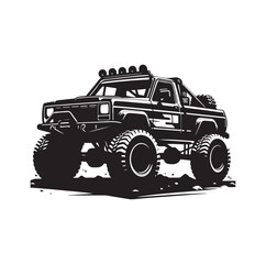 offroad racing truck silhouette vector illustration
