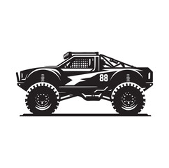 offroad racing truck silhouette vector illustration
