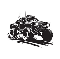 offroad racing truck silhouette vector illustration
