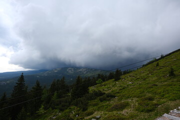 Storm clouds over Krkonoše mountains