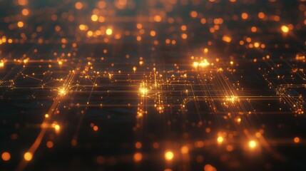 Obraz premium grid of interconnected glowing nodes representing futuristic technology and innovation.