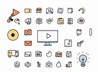 Chic Modern Icons for Media Presentations