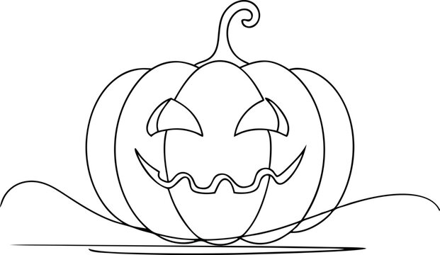 recommend clip art: Halloween Pumpkin Jack-o-Lantern Line Art Vector