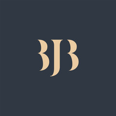 BJB abstract letter logo design. This logo is designed by three abstract letters.