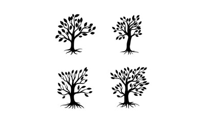 Image of Tree Silhouette, tree, leaves, simple, branches1.ai