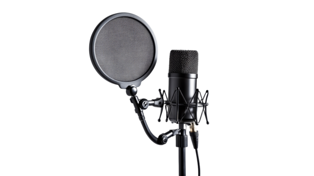 Pro recording setup mic pop filter