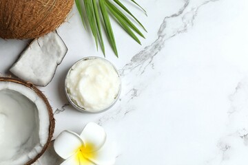 Jar of coconut oil on the table