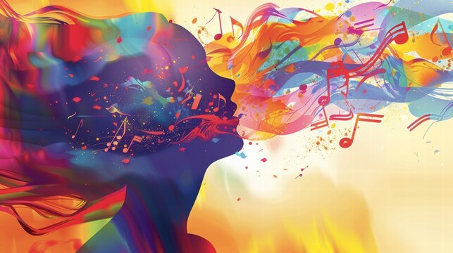 A peaceful abstract concept inspired by the vibrations of relaxing music.