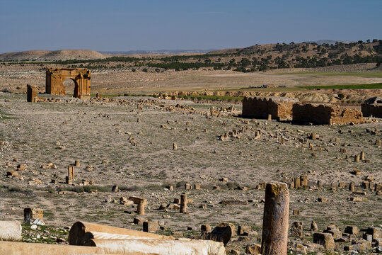 l'area archeologica dell'antico presidio militare romano di Ammaedara nei pressi della cittadina di Haidra,Tunisia