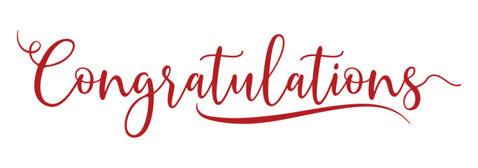 Congratulatory text. Congratulations lettering and congrats calligraphic inscription for celebration posters. Handwritten words vector set