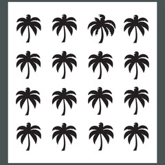 Modern Logotype Featuring Elegant Palm and Coconut Tree Silhouettes