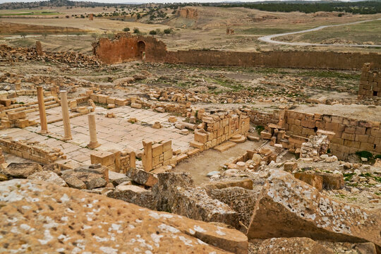 l'area archeologica dell'antico presidio militare romano di Ammaedara nei pressi della cittadina di Haidra,Tunisia