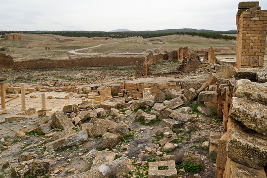 l'area archeologica dell'antico presidio militare romano di Ammaedara nei pressi della cittadina di Haidra,Tunisia