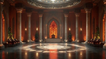 Fototapeta premium Elegant palace interior with grand columns high resolution picture