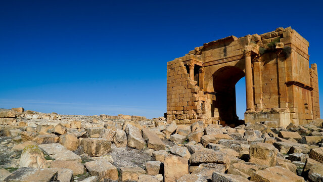 l'area archeologica dell'antico presidio militare romano di Ammaedara nei pressi della cittadina di Haidra,Tunisia